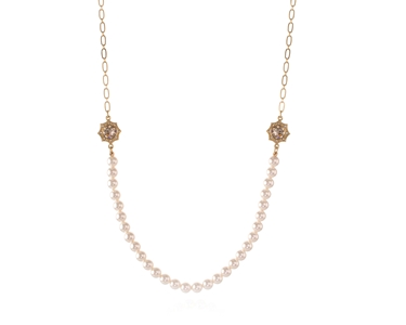 Cachet Swarovski Crystal  Becka Long Necklace Gold Light Silk