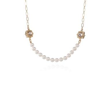 Cachet Swarovski Crystal  Becka Short Necklace Gold Light Silk