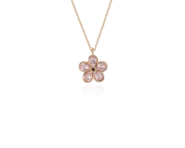 Cachet Swarovski Crystal  Forget-Me-Not Pendant Pink Gold Rosaline