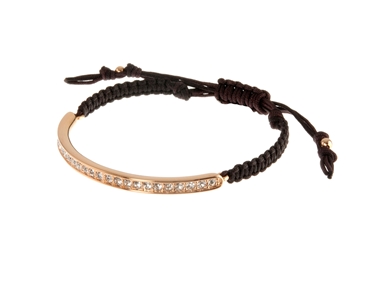Cachet Swarovski Crystal  Dinah Nautical Cord Bracelet Pink Gold