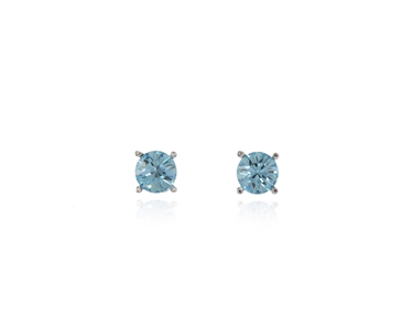 Cachet Swarovski Crystal  Laine Pierced Earrings Rhodium  Rhodium Aquamarine