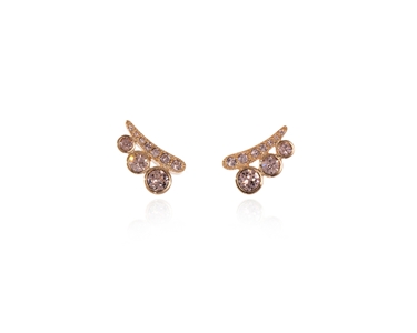 Cachet Swarovski Crystal  Paige Pierced Earrings Pink Gold