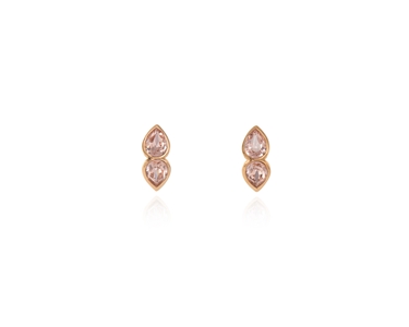 Cachet Swarovski Crystal  Talh Lever Back Earrings Pink Gold