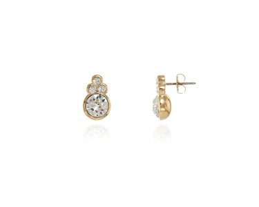 Cachet Swarovski Crystal  Giza Pierced Earrings Gold