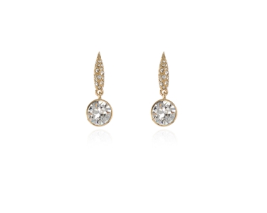Cachet Swarovski Crystal  Daphne Lever Back Earrings Rhodium Crystal Gold