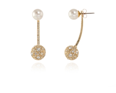 Cachet Swarovski Crystal  Nena Pierced Earrings Gold