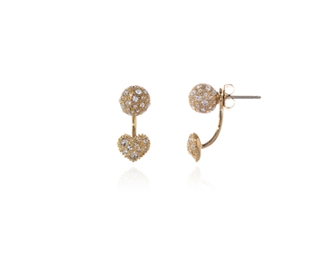Cachet Swarovski Crystal  Sabina Pierced Earrings Gold Crystal