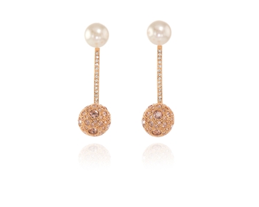 Cachet Swarovski Crystal  Nena Pierced Earrings Pink Gold