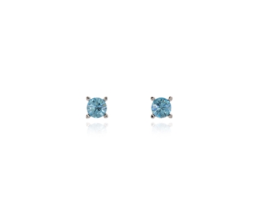 Cachet Swarovski Crystal  Laine Pierced Earrings Rhodium Aquamarine