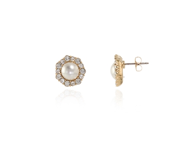 Cachet Swarovski Crystal  Raiyo Pierced Earrings Gold