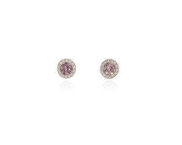 Cachet Swarovski Crystal  Chikle Pierced Earrings Rhodium Antique Pink