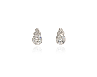 Cachet Swarovski Crystal  Giza Pierced Earrings Rhodium Crystal