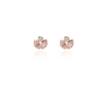 Cachet Swarovski Crystal  Valtina Pierced Earrings Pink Gold