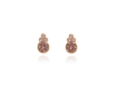 Cachet Swarovski Crystal  Giza Pierced Earrings Pink Gold