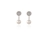 Cachet Swarovski Crystal  Disco Pierced Earrings Rhodium pearl white