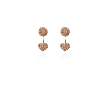 Cachet Swarovski Crystal  Sabina Pierced Earrings Pink Gold Vintage Rose