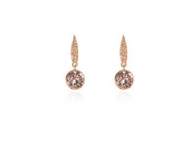 Cachet Swarovski Crystal  Daphne Lever Back Earrings Pink Gold