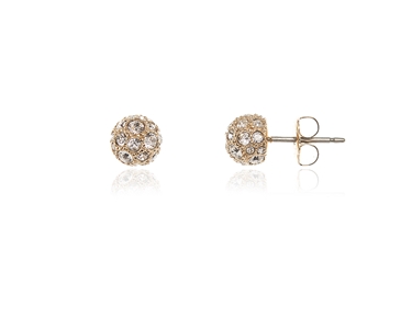 Cachet Swarovski Crystal  Pom Pom/S Pierced Earrings Gold