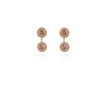 Cachet Swarovski Crystal  Disco Pierced Earrings Pink Gold Vintage Rose