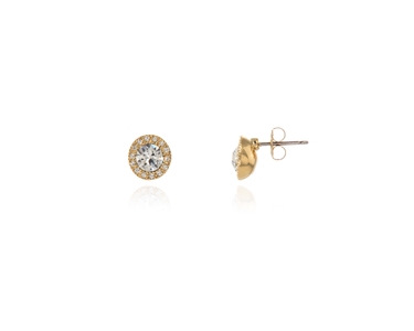 Cachet Swarovski Crystal  Chikle Pierced Earrings Gold