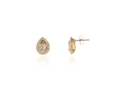 Cachet Swarovski Crystal  Talma Pierced Earrings Gold