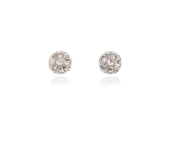Cachet Swarovski Crystal  Pom Pom/S Pierced Earrings Rhodium