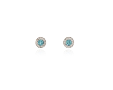 Cachet Swarovski Crystal  Chiyo Pierced Earrings Rhodium Aquamarine