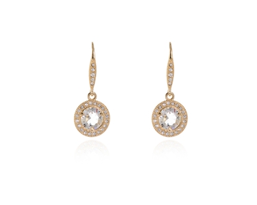 Cachet Swarovski Crystal  Dara Lever Back Earrings Gold Crystal