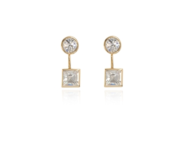 Cachet Swarovski Crystal  Neci Pierced Earrings Gold