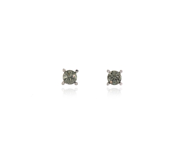 Cachet Swarovski Crystal  Laine Pierced Earrings Rhodium Blk Diamond