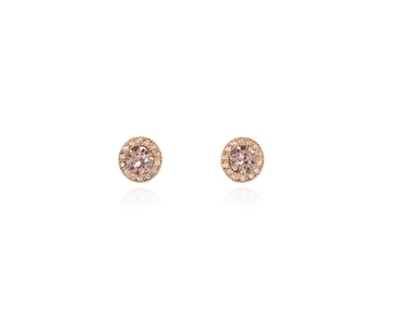 Cachet Swarovski Crystal  Chikle Pierced Earrings Pink Gold