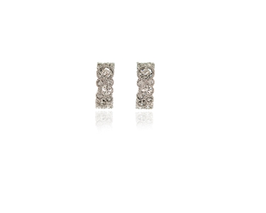 Cachet Swarovski Crystal  Hali Pierced Earrings Rhodium