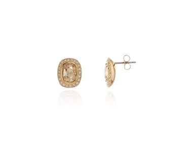 Cachet Swarovski Crystal  Ganya Pierced Earrings Gold golden shadow