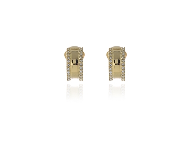 Cachet Swarovski Crystal  Scoop Clip Earrings Gold