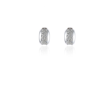 Cachet Swarovski Crystal  River Clip Earrings Rhodium