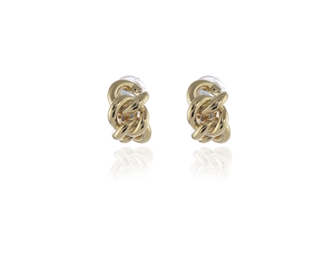 polished Link Clip Earrings Gold