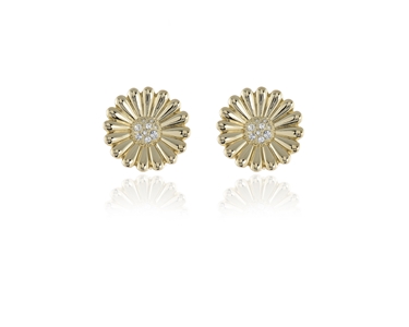 Cachet Swarovski Crystal  Marguerite Clip Earrings Gold