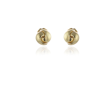 polished Cyclone Clip Earrings Gold