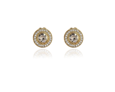 Cachet Swarovski Crystal  Bree Clip Earrings Gold