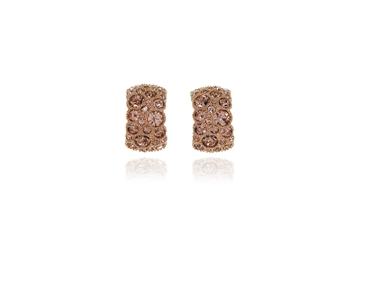 Cachet Swarovski Crystal  Halo Pierced Earrings Pink Gold
