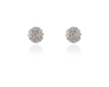 Cachet Swarovski Crystal  Flower Ball Clip Earrings Rhodium