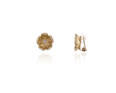 Cachet Swarovski Crystal  Floria Clip Earrings Gold