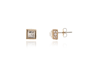 Cachet Swarovski Crystal  Sesen Pierced Earrings Gold