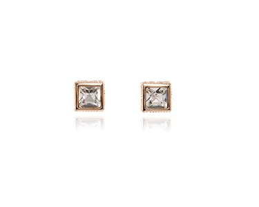 Cachet Swarovski Crystal  Sesen Pierced Earrings Pink Gold