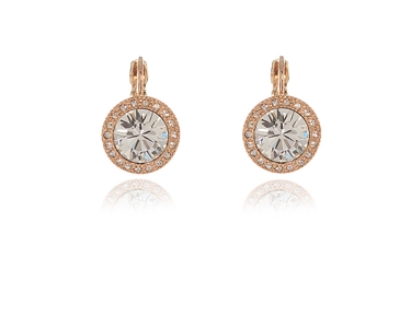 Cachet Swarovski Crystal  Sosie Pierced Earrings Pink Gold