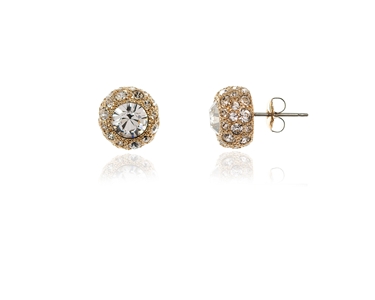 Cachet Swarovski Crystal  Ona/10 Pierced Earrings Gold