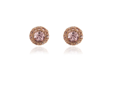Cachet Swarovski Crystal  Ona/10 Pierced Earrings Pink Gold