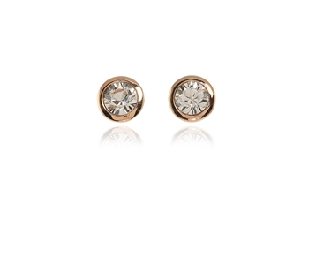 Cachet Swarovski Crystal  Solitair/L Pierced Earrings Pink Gold