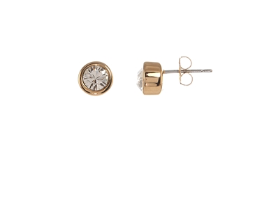 Cachet Swarovski Crystal  Solitair/M Pierced Earrings Gold