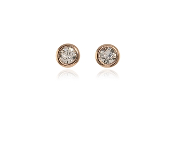 Cachet Swarovski Crystal  Solitair/M Pierced Earrings Pink Gold